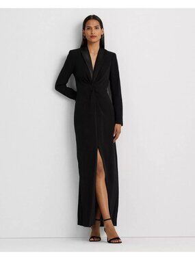 NEW Lauren Ralph Lauren Women's 14 Crepe Long-Sleeve Gown NWT $345